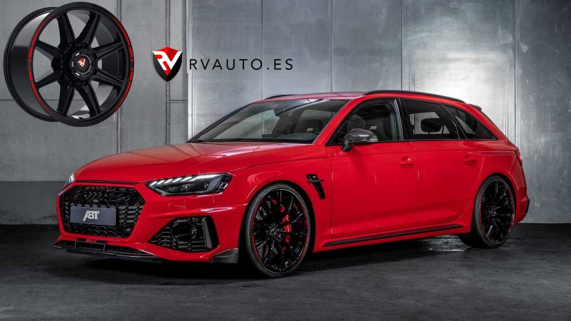 Audi RS4 ABT Rojo Race RV Auto Tuning vinilos adhesivos llanta coche vinyl rim stickers decals thunder copia